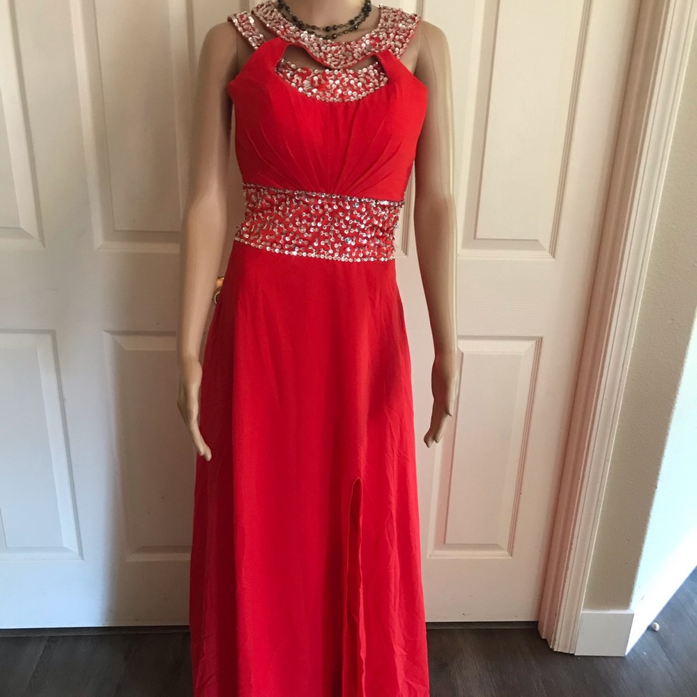 Very sexy beautiful party red dress